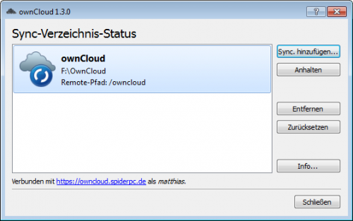 ownCloud-Client Sync-Übersicht 2